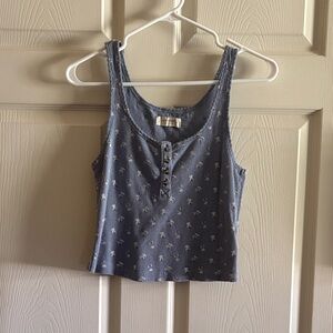 Lucky Brand Blue Floral Tank Top